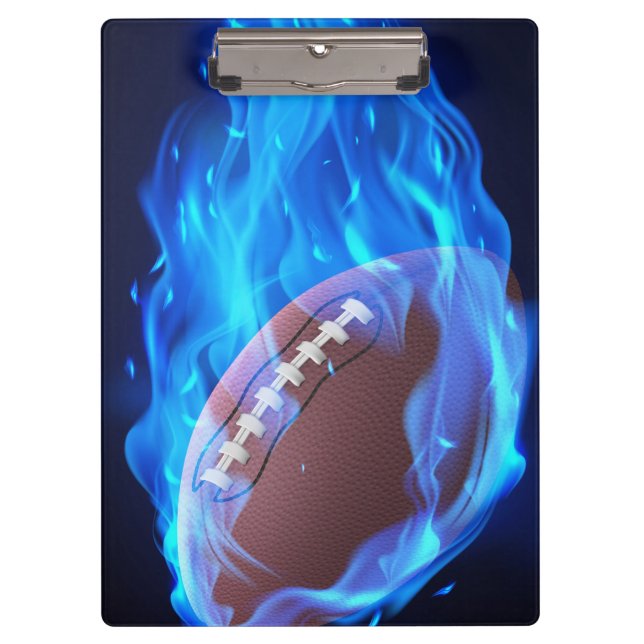 Pranchetas Futebol com a área de transferência Blue Flames (Frente)