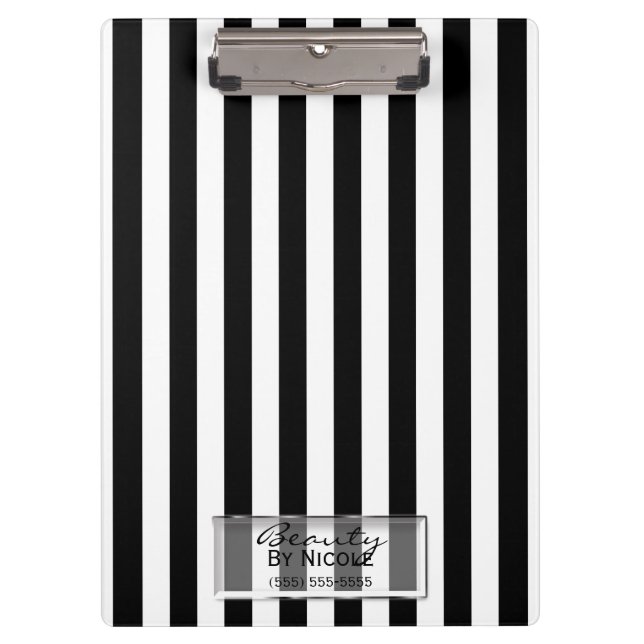 Pranchetas Gama Elegante de Stripes Brancas Pretas Personaliz (Frente)