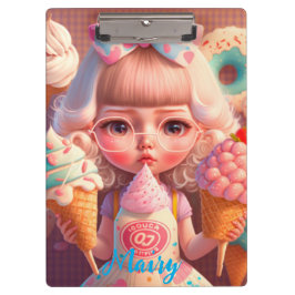 Pranchetas Garota bonita Kawaii com sorvetes