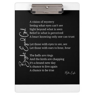Pranchetas Garota Brilhante, Poster de Poem Wall Inspiron