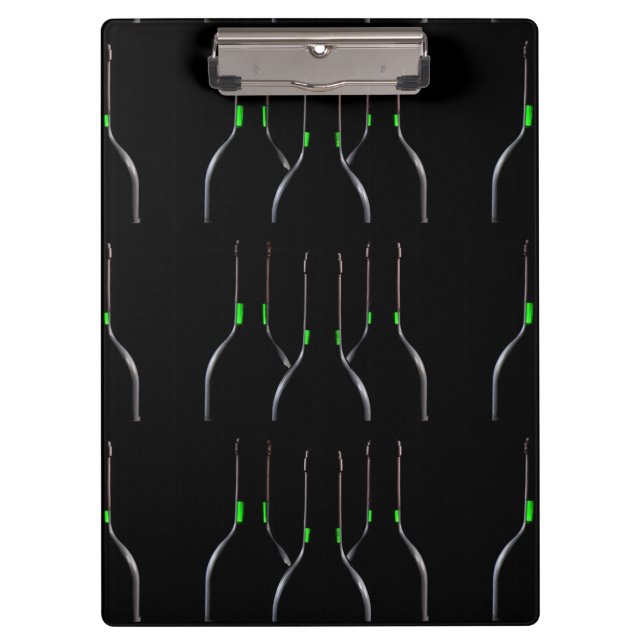 Pranchetas Garrafas de vinho Área de Transferência Preta (Frente)