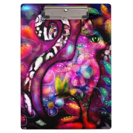 Pranchetas Gatinho-Abstrato de-Whimsso Gato Vermelho Floral R