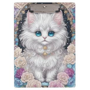 Pranchetas Gatinho Bonito com Flores