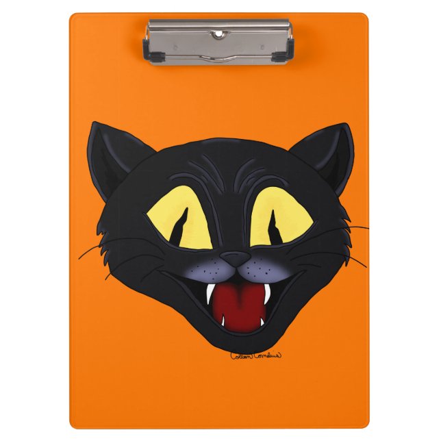 Pranchetas Gato Preto de Halloween (Frente)
