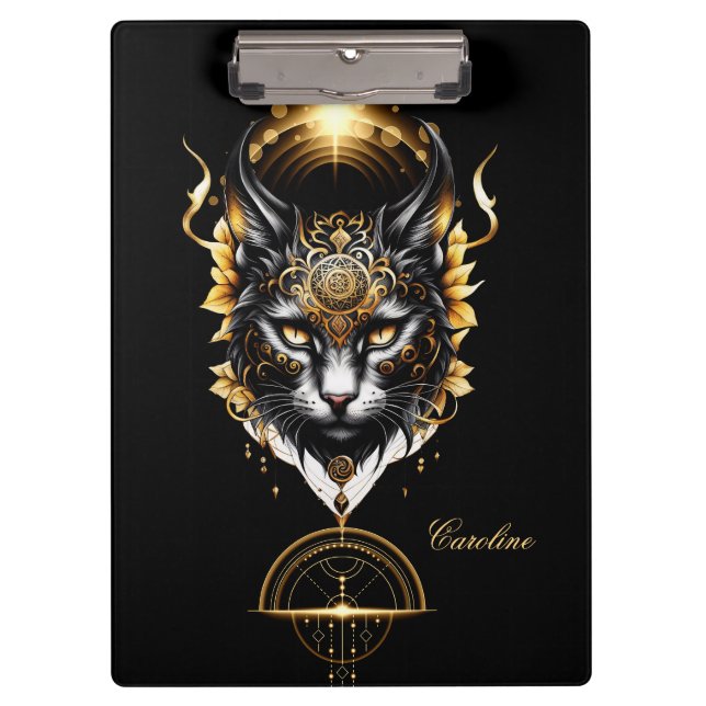 Pranchetas Gato preto de ouro maravilhoso. (Frente)