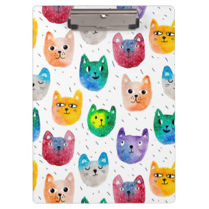 Pranchetas Gatos com aquarelas e amigos