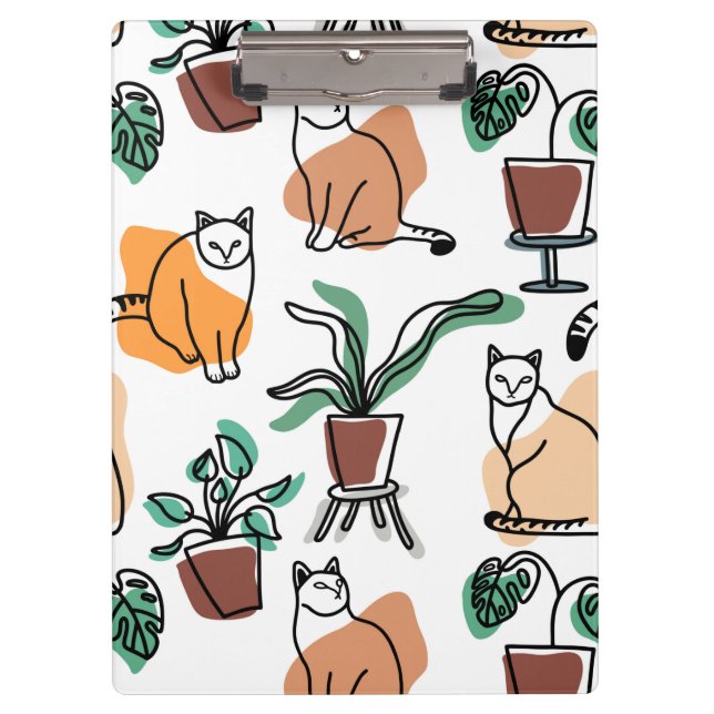 Pranchetas Gatos e flores para desenho de linhagens (Frente)