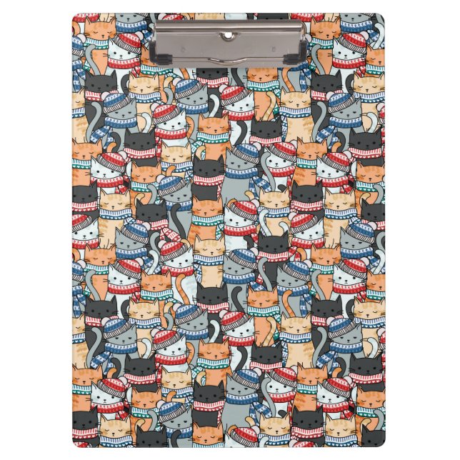 Pranchetas Gatos no Tecido de padrões de escarpas e chapéus d (Frente)