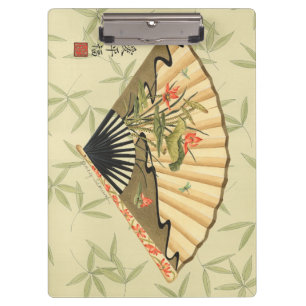 Pranchetas Geisha Fan com Folhas e Impressão Floral