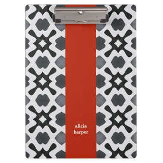 Pranchetas Geometria Preta e Branca com Área de Transferência