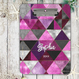 Pranchetas Geométrica das cinzas roxas, cor-de-rosa-chic