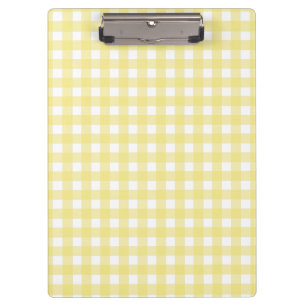 Pranchetas Gingham amarelo pálido e branco