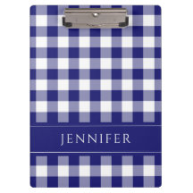 Gingham Azul E Branco - Impressão do Nome do Padrã