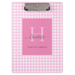 Pranchetas Gingham, cor-de-rosa, com um padrão de Xadrez per