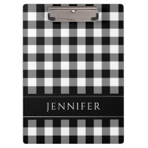 Gingham preto e branco com o nome do padrão verifi