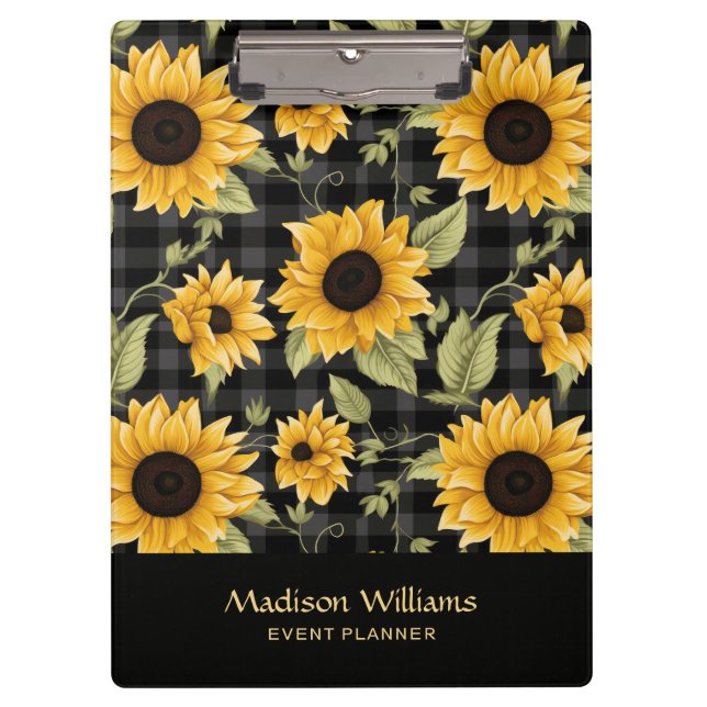 Pranchetas Gingham Sunflower Pattern (Frente)
