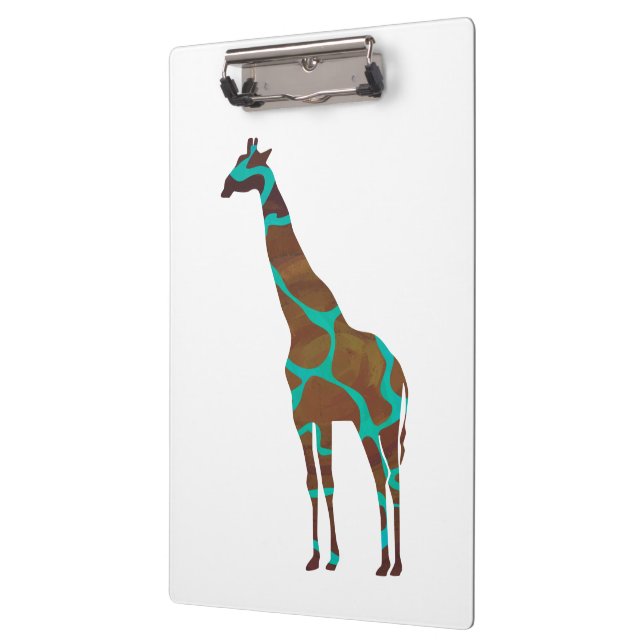 Pranchetas Giraffe Brown e Teal Impressão (Esquerda)