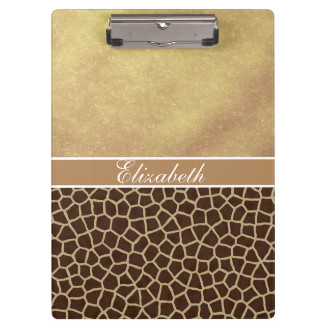 Pranchetas Giraffe Spot, Dourado Impressão de Foto Glitter (Frente)