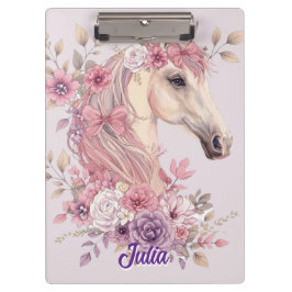 Pranchetas Girls Pretty Ponies Pastel Floral Horse