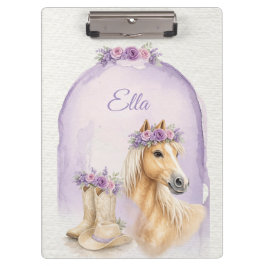 Pranchetas Girls Purple Floral Horse
