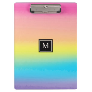 Pranchetas Girly Watercolor Rainbow Monographic School