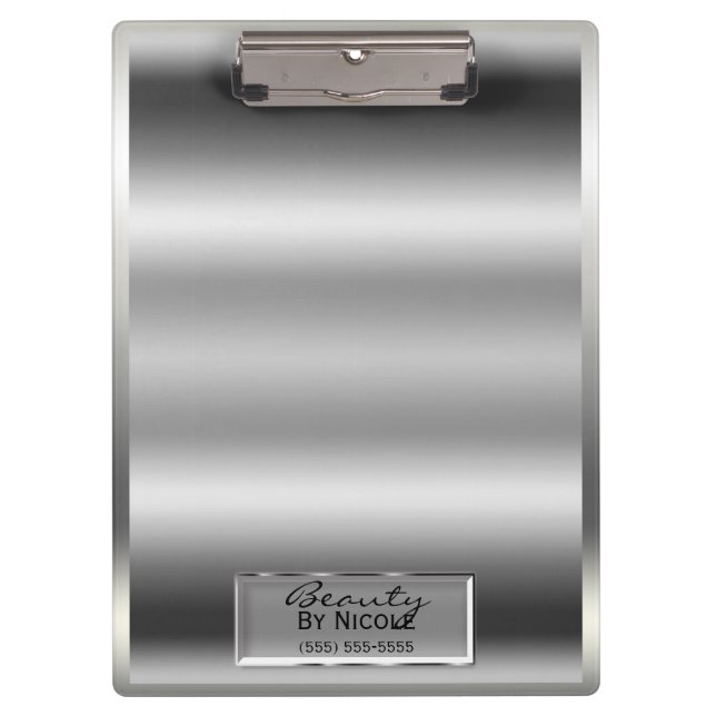 Pranchetas Glama Chic Elegante Shiny Silver Shine Personaliza (Frente)