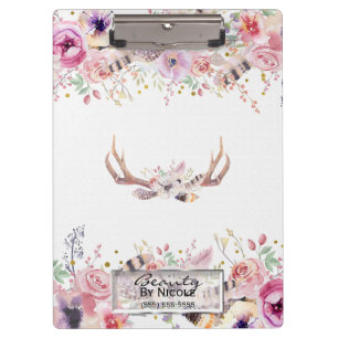 Pranchetas Glâmour Rústico Boho Galhadas Floral Personalizado