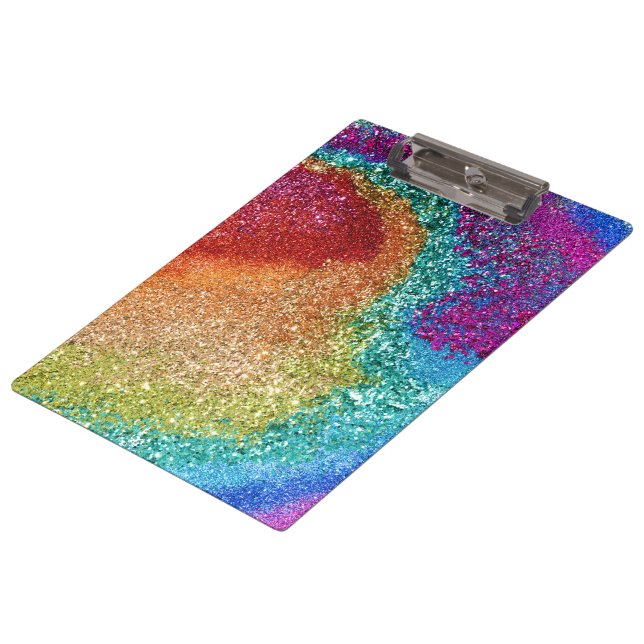 Pranchetas Gleaming Rainbow Glitter Swirl (Inclinado)