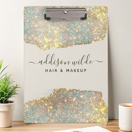 Pranchetas Glitter de Glam Moderno de Script de Assinatura Ho