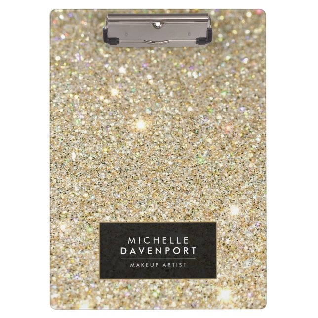 Pranchetas Glitter Dourado Clássico Personalizado (Frente)