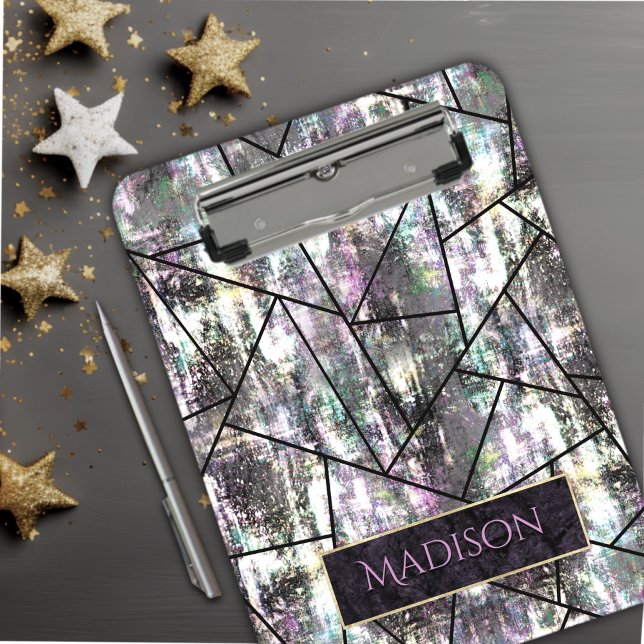 Pranchetas Glitter feminino iridescente elegante (Criador carregado)