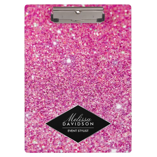 Pranchetas Glitter rosa e beleza glamour personalizadas (Frente)