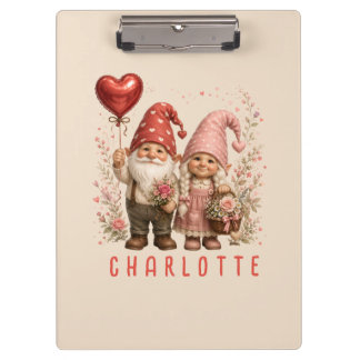 Pranchetas Gnomos do Dia dos Namorados Florais Personalizados