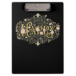 Pranchetas Golden Bliss: Elegant Floral Happy