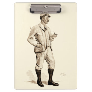Pranchetas Golfer Vintage com Pipe e Raízes de Cigarro