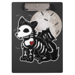 Pranchetas Gótico de Anime Wolf Emo Edgy Skeleton Halloween N