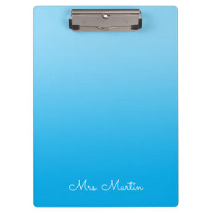 Pranchetas Gradiente Azul Bebê Personalizado para Professora