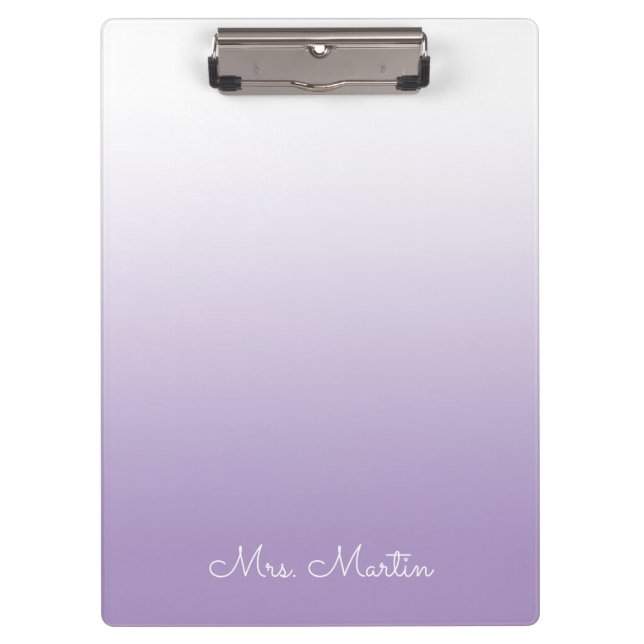 Pranchetas Gradiente Roxo Claro Personalizado Professor (Frente)