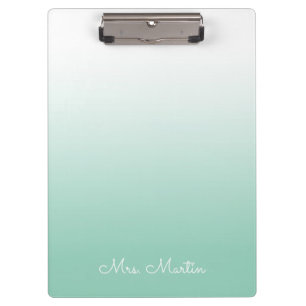 Pranchetas Gradiente Teal Claro Personalizado Professor