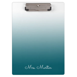 Pranchetas Gradiente Teal Escuro Personalizado Professor