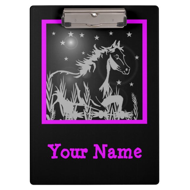 Pranchetas gráfico rosa-cavalo selvagem, personalizado (Frente)