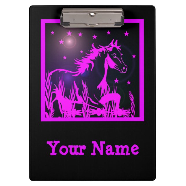 Pranchetas gráfico rosa-cavalo selvagem, personalizado (Frente)