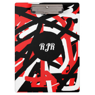 Pranchetas Grafite preto, branco e vermelho