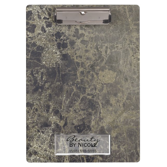 Pranchetas Granito Glam Glitter Ouro Preto Personalizado (Frente)