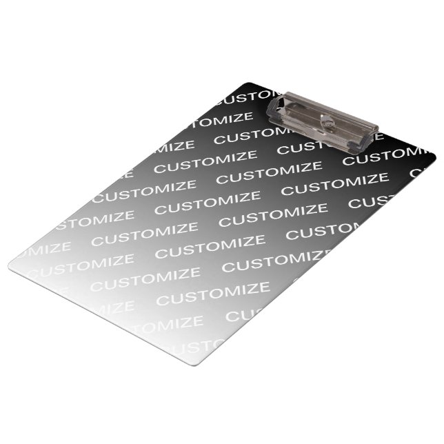 Pranchetas Gray (changeable color) Ombre & Text Pattern (Inclinado)