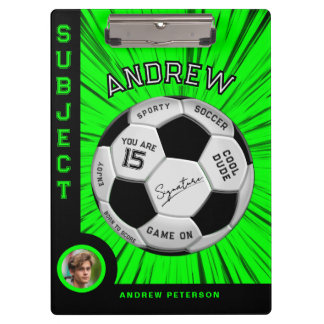 Pranchetas Green Custom  Soccer Ball | Name Photo Birthday