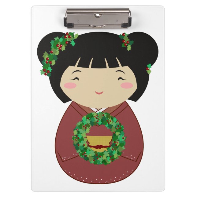 Pranchetas Grinalda do Natal de Kokeshi (Frente)