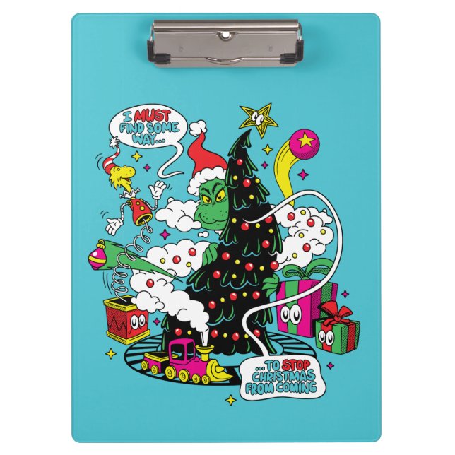 Pranchetas Grinch Gráfico Colorido de Natal (Frente)