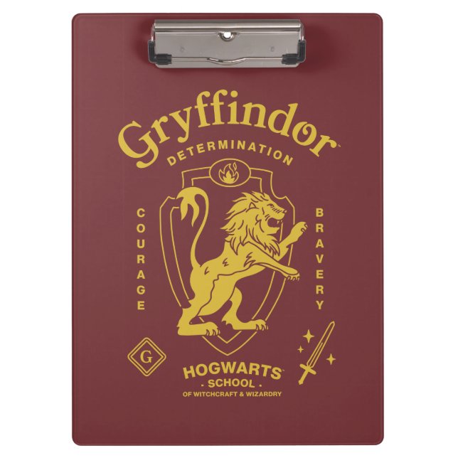 Pranchetas GRYFFINDOR™ Determinação Coragem Bravura Brasão (Frente)