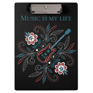 Pranchetas Guitarra Boho Rock’n’Roll com flores